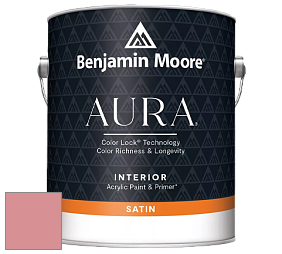 Benjamin Moore Aura 526 Waterborne Interior Satin Finish покрытие цвет 1285 Pink Buff