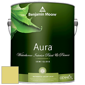 Benjamin Moore Aura 528 Waterborne Interior Semi-gloss Finish краска цвет 396 Chic Lime