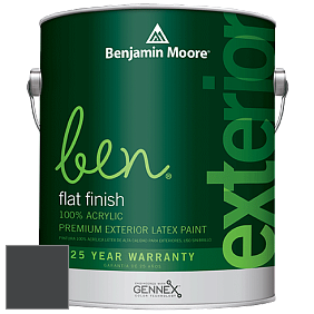 Benjamin Moore Ben 541 Waterborne Exterior Flat Finish краска цвет 2131-10 Black Satin