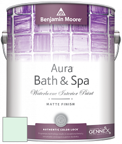 Benjamin Moore Aura 532 Bath & Spa Waterborne Interior Paint Matte Finish краска цвет 2037-70 Fresh Mint