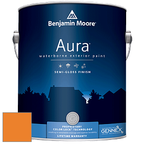 Benjamin Moore Aura 632 Waterborne Exterior Semi-Gloss Finish краска цвет 2017-10 Orange Juice