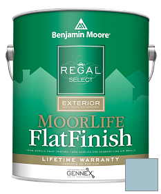 Краска Regal Select Exterior Paint-MoorLife Flat Finish (W105) цвет 1662 Mediterranean Sky