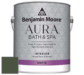 Benjamin Moore Aura 532 Bath & Spa Waterborne Interior Paint Matte Finish краска цвет NCS S 7020-G30Y 
