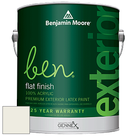 Benjamin Moore Ben 541 Waterborne Exterior Flat Finish краска цвет OC-45 Swiss Coffee