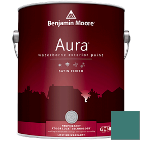Краска Aura Waterborne Exterior Satin Finish (631) цвет 672 Intercoastal Green