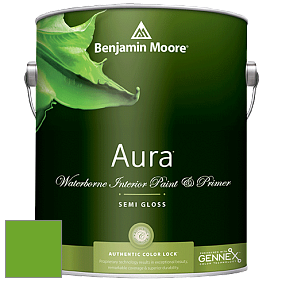 Benjamin Moore Aura 528 Waterborne Interior Semi-gloss Finish краска цвет 2030-20 Tropical Seaweed Green