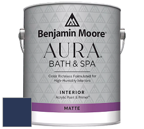 Benjamin Moore Aura 532 Bath & Spa Waterborne Interior Paint Matte Finish краска цвет RAL 5003 