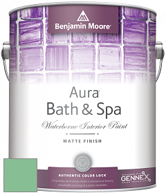 Benjamin Moore Aura 532 Bath & Spa Waterborne Interior Paint Matte Finish краска цвет 2036-40 Meadowlands Green