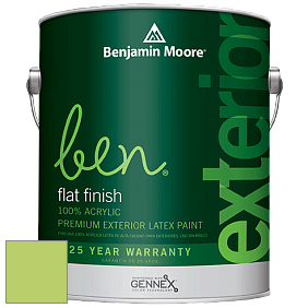 Benjamin Moore Ben 541 Waterborne Exterior Flat Finish краска цвет 418 Willow Springs Green