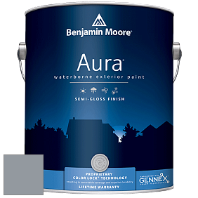 Benjamin Moore Aura 632 Waterborne Exterior Semi-Gloss Finish краска цвет 2126-40 Sweatshirt Gray
