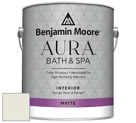 Benjamin Moore Aura 532 Bath & Spa Waterborne Interior Paint Matte Finish краска цвет OC-18 Dove Wing