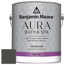 Benjamin Moore Aura 532 Bath & Spa Waterborne Interior Paint Matte Finish краска цвет RAL 7022 
