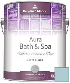 Краска Benjamin Moore Aura Bath & Spa Interior Paint Matte Finish (532) цвет 1655 Blue Bay Marina