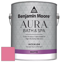 Benjamin Moore Aura 532 Bath & Spa Waterborne Interior Paint Matte Finish краска цвет 2000-40 Strawberry Shortcake