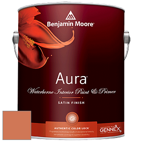Benjamin Moore Aura 526 Waterborne Interior Satin Finish покрытие цвет 2168-30 Orange Blossom