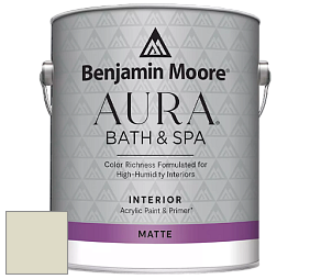 Benjamin Moore Aura 532 Bath & Spa Waterborne Interior Paint Matte Finish краска цвет OC-43 Overcast