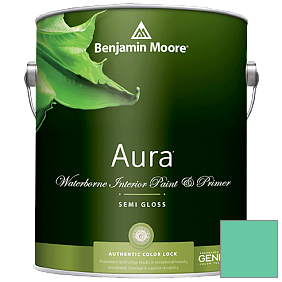 Краска Aura Waterborne Interior Semi-gloss Finish (528) цвет 2042-40 Miami Green