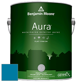 Benjamin Moore Aura 629 Waterborne Exterior Flat Finish краска цвет 2060-30 Seaport Blue
