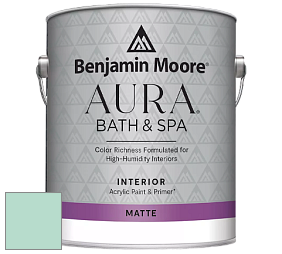 Benjamin Moore Aura 532 Bath & Spa Waterborne Interior Paint Matte Finish краска цвет 598 Surf 'n Turf