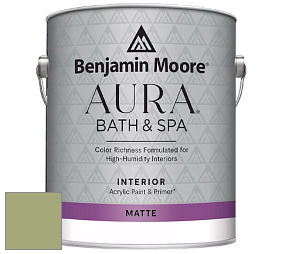 Benjamin Moore Aura 532 Bath & Spa Waterborne Interior Paint Matte Finish краска цвет 432 Grenada Green
