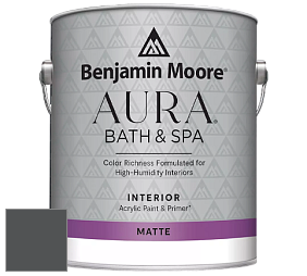 Benjamin Moore Aura 532 Bath & Spa Waterborne Interior Paint Matte Finish краска цвет 1596 Nightfall