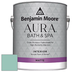 Benjamin Moore Aura 532 Bath & Spa Waterborne Interior Paint Matte Finish краска цвет 2040-50 Hazy Blue