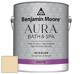 Benjamin Moore Aura 532 Bath & Spa Waterborne Interior Paint Matte Finish краска цвет 2152-50 Golden Straw