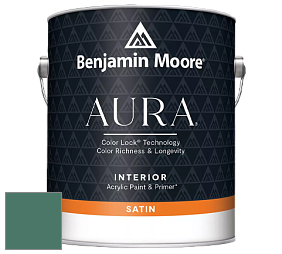 Benjamin Moore Aura 526 Waterborne Interior Satin Finish покрытие цвет 643 Steamed Spinach