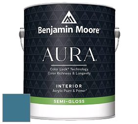 Benjamin Moore Aura 528 Waterborne Interior Semi-gloss Finish краска цвет 776 Santa Monica Blue