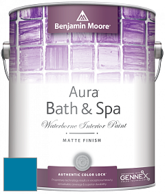 Benjamin Moore Aura 532 Bath & Spa Waterborne Interior Paint Matte Finish краска цвет 2060-30 Seaport Blue