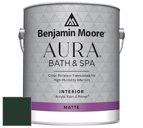 Benjamin Moore Aura 532 Bath & Spa Waterborne Interior Paint Matte Finish краска цвет RAL 6009 