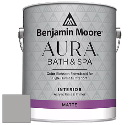 Benjamin Moore Aura 532 Bath & Spa Waterborne Interior Paint Matte Finish краска цвет 2112-50 Stormy Monday
