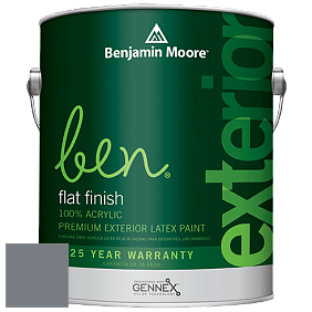 Benjamin Moore Ben 541 Waterborne Exterior Flat Finish краска цвет 2120-40 Smoke Gray