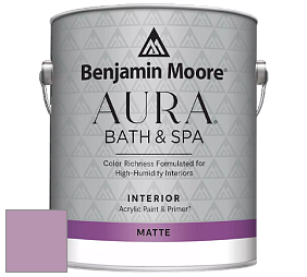 Benjamin Moore Aura 532 Bath & Spa Waterborne Interior Paint Matte Finish краска цвет 1370 Victorian Purple