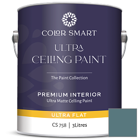 Краска COLOR SMART CS 758 ULTRA CEILING PAINT ультраматовая краска цвет 720 Bella Blue