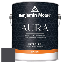 Benjamin Moore Aura 526 Waterborne Interior Satin Finish покрытие цвет 2118-20 Toucan Black