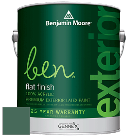 Benjamin Moore Ben 541 Waterborne Exterior Flat Finish краска цвет 2041-20 Fiddlehead Green