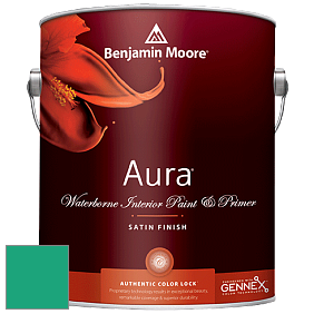 Benjamin Moore Aura 526 Waterborne Interior Satin Finish покрытие цвет 2045-30 Green Leaf