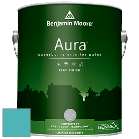 Benjamin Moore Aura 629 Waterborne Exterior Flat Finish краска цвет 2056-40 Cool Aqua