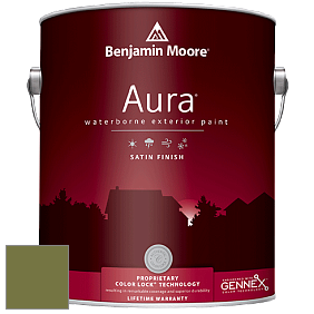 Benjamin Moore Aura 631 Waterborne Exterior Satin Finish краска цвет 2145-10 Avocado