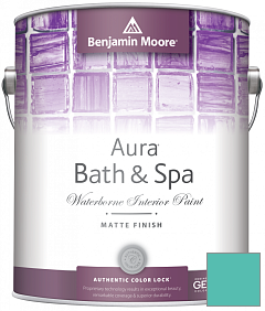 Краска Benjamin Moore Aura Bath & Spa Interior Paint Matte Finish (532) цвет 2048-40 Poolside Blue