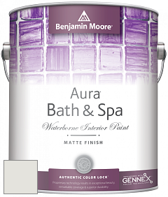 Benjamin Moore Aura 532 Bath & Spa Waterborne Interior Paint Matte Finish краска цвет 2137-70 White Wisp
