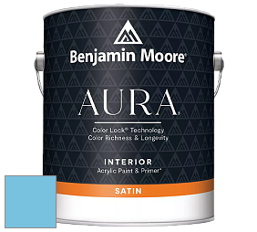 Benjamin Moore Aura 526 Waterborne Interior Satin Finish покрытие цвет 788 Aquarius