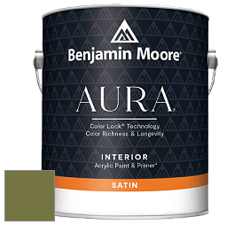 Benjamin Moore Aura 526 Waterborne Interior Satin Finish покрытие цвет 2145-10 Avocado