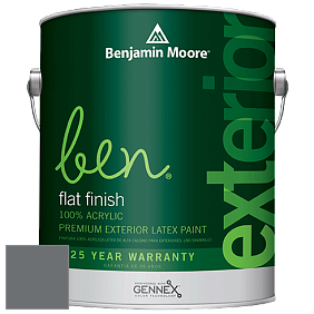 Benjamin Moore Ben 541 Waterborne Exterior Flat Finish краска цвет 2124-20 Trout Gray