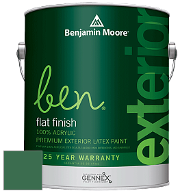 Benjamin Moore Ben 541 Waterborne Exterior Flat Finish краска цвет 2040-20 Green Meadows