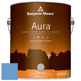 Benjamin Moore Aura 634 Waterborne Exterior Low Lustre Finish краска цвет 817 Brazilian Blue