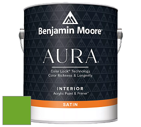 Benjamin Moore Aura 526 Waterborne Interior Satin Finish покрытие цвет 2030-20 Tropical Seaweed Green