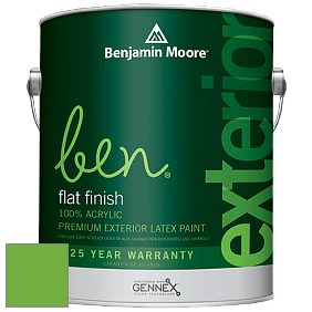 Benjamin Moore Ben 541 Waterborne Exterior Flat Finish краска цвет 2032-30 Fresh Lime