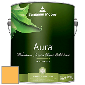 Benjamin Moore Aura 528 Waterborne Interior Semi-gloss Finish краска цвет 314 Imperial Yellow
